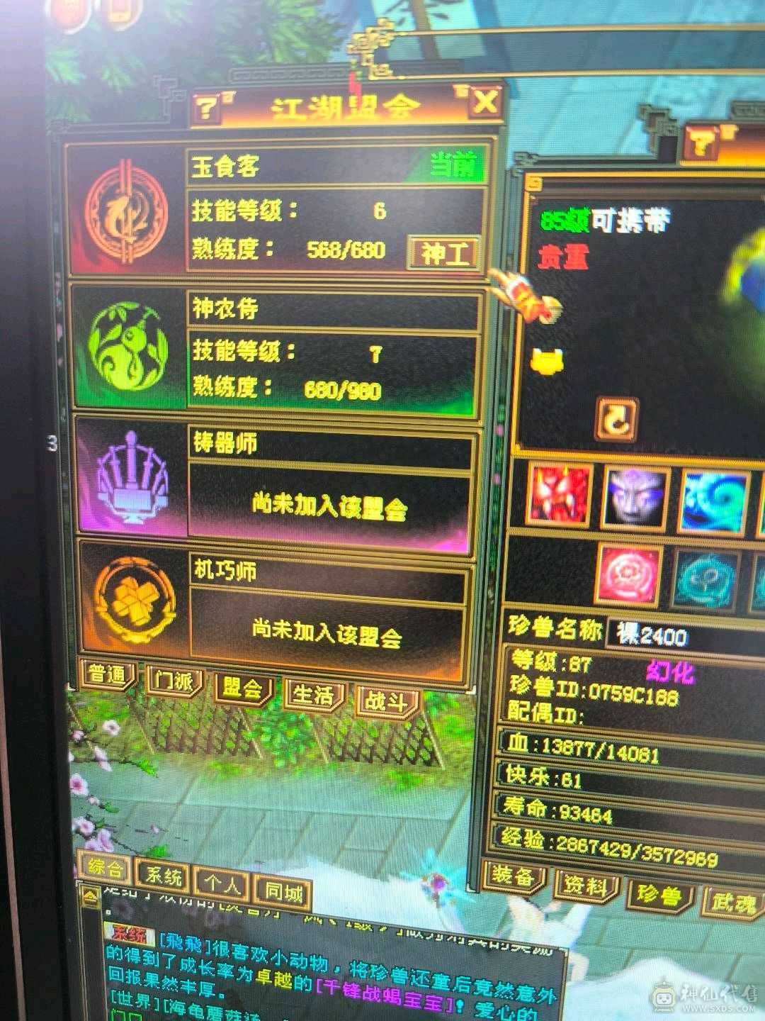 最低带宝宝满5雕7，气武当狗都不玩，新背饰1500刚弄