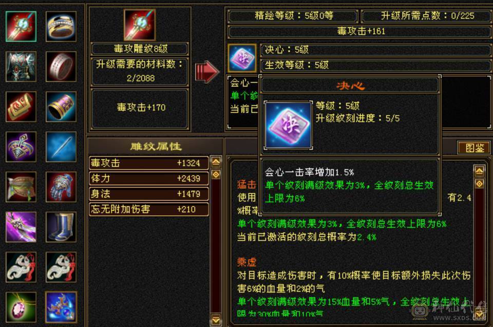 【天宇推荐】满六，八雕，纹刻，精绘毕业，500+会心，双十盟会，毕业灵武，通脉心络已更