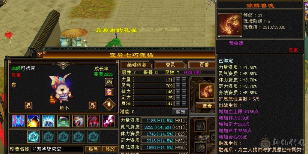 41W血5W命中300+会心天山 带乌骓 没时间玩了便宜甩