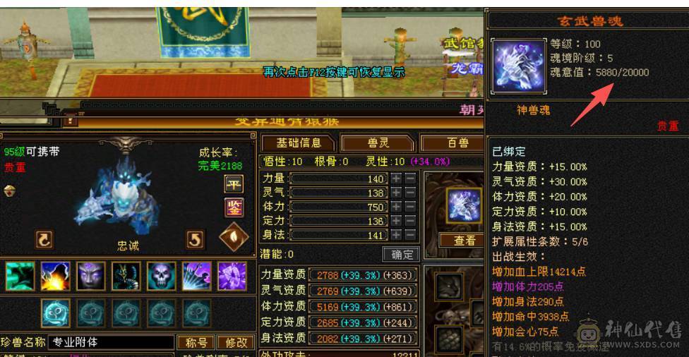  三修满6冰抗星宿 442会心 神兽5 6000点 白虎3 修炼心法全满 带所有出