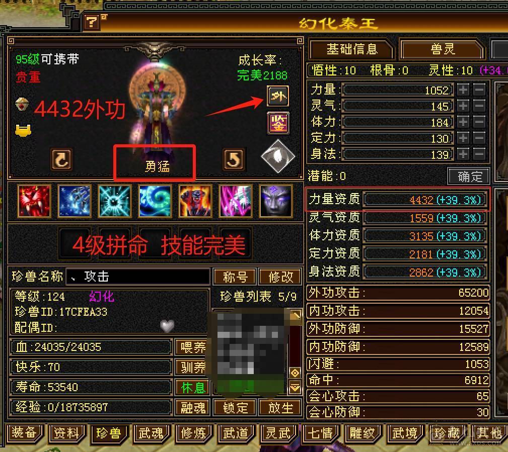 【六弟推荐】5神白虎，裸70W血+6000+属性，十几颗6级石头，火炕800+，简单提升过千火炕，带的灵武宝宝都很精品，夜雨断桥都有