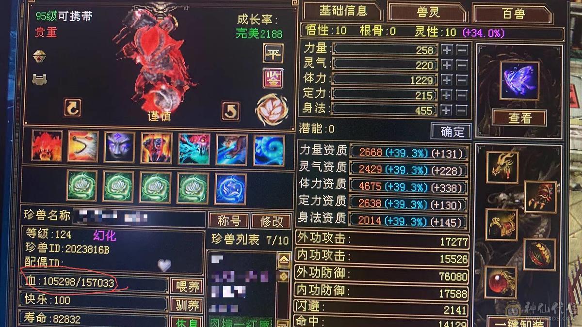 予予推荐：3个51灵，1个59灵，7只极品宝宝，6级细节身法天山、高会、高命、雕纹8-6、7672冰属（满状态8125），1263玄攻，前排物品店，永久翅膀，多套时装，双10盟会，极品五阶青龙，
