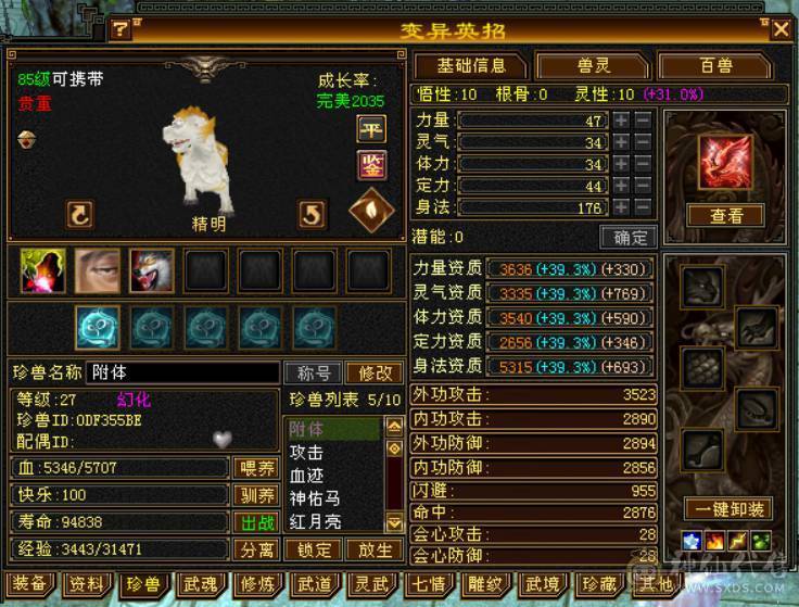 『晴天推荐』6神 52W血 四修总属性1.1W+ 满6带6减 新雕5 盟会武境134+120 豪华外观 最新时装 幻饰 骨翼 赤兔坐骑 双十盟会