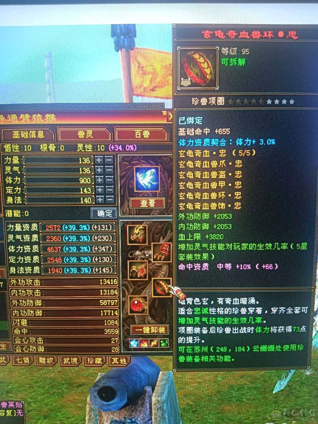 石头扎实，6400主属，面板裸状态，时装背饰幻视多，限定坐骑