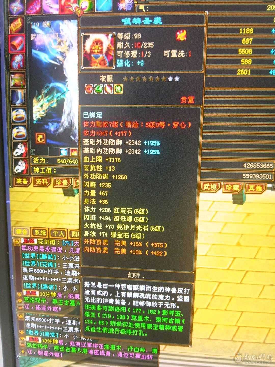 外观拉满，不清东西，石头扎实，宝宝26级兽灵。时装背饰幻视周年庆坐骑坐骑