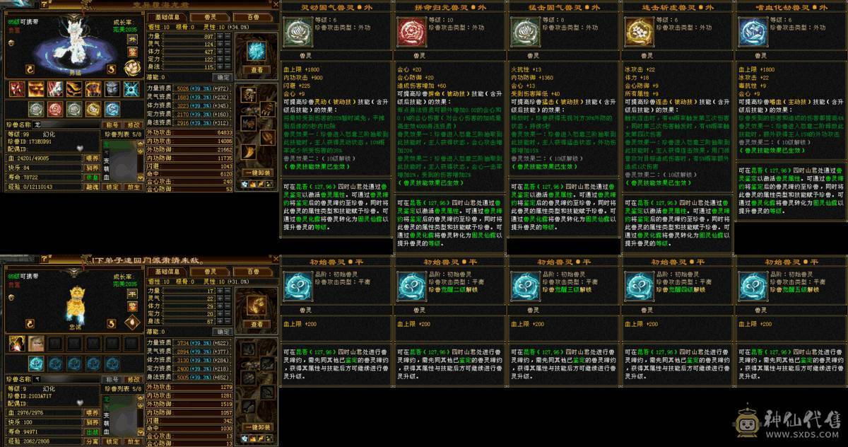 带红熊王带1000多块的宠物属性6100会心500会防360会防无敌丹已出
