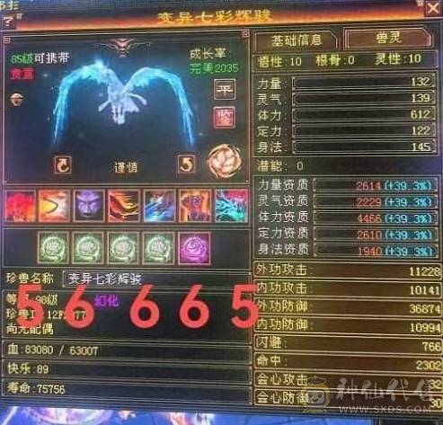 『阿伟•推荐』6挂7 六神三修三减千减天山裸属性8200，45万血，6只坐骑 顶级外观时装40多件 ，幻视（都满级）带骨翼