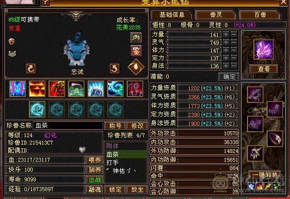 三满极品天山6022裸属 绝版坐骑长风  高命中高会心 全身极品8星装备细节满满 带2只双10宝宝 不需要再投资白嫖即可爽玩
