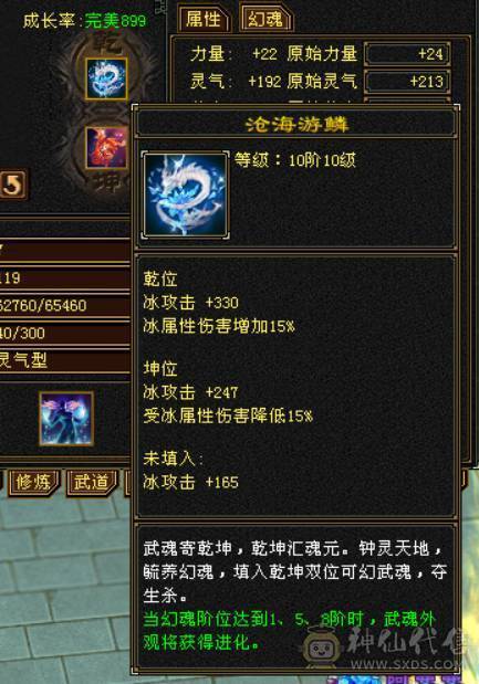 『晴天推荐』6665 冰火玄三修 19下限大完美武魂 5神青龙 盟会10 时装2级点缀 