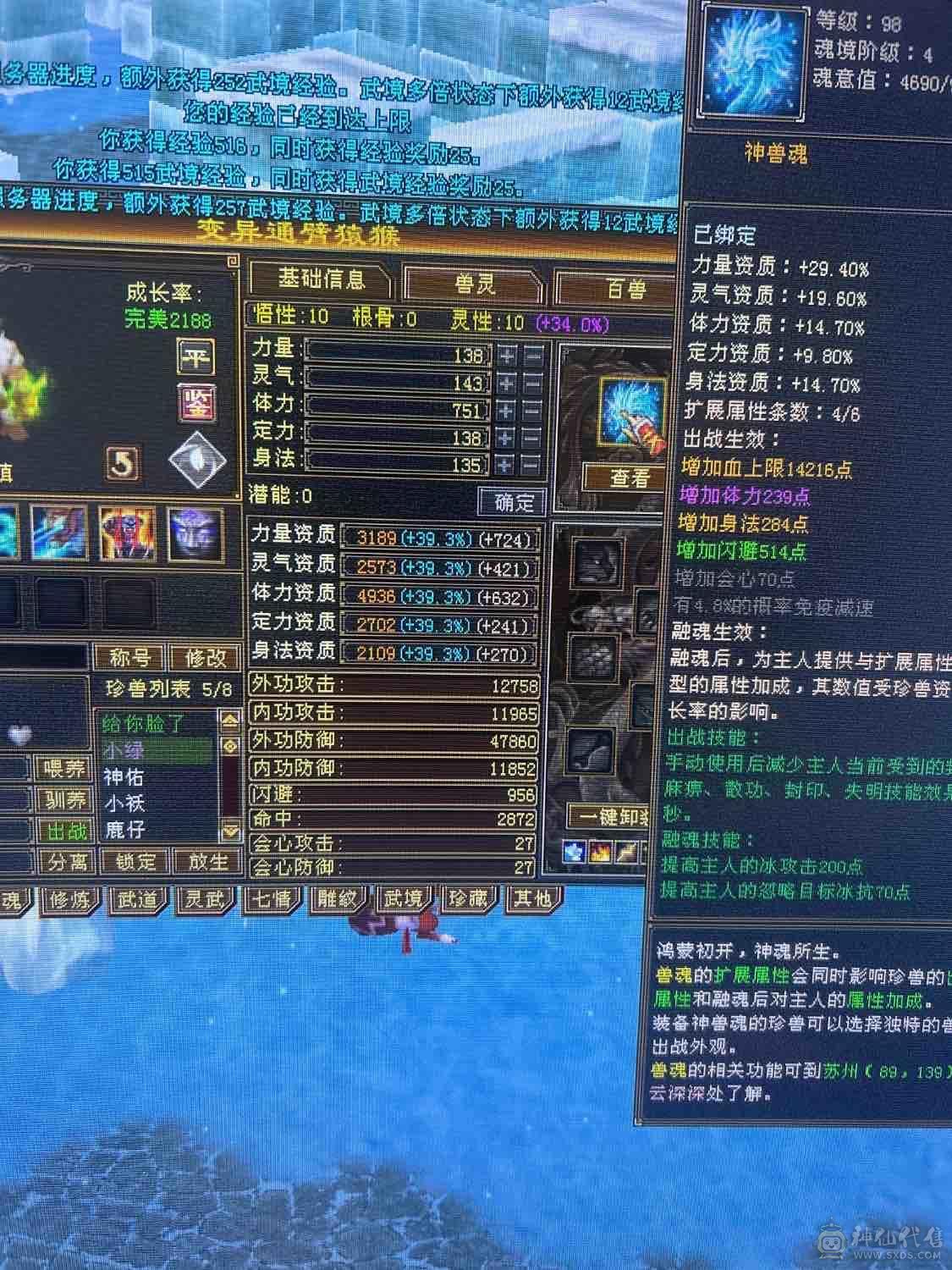 处理不玩了，基本都没落下，三修，冰5600.火1300.玄1000