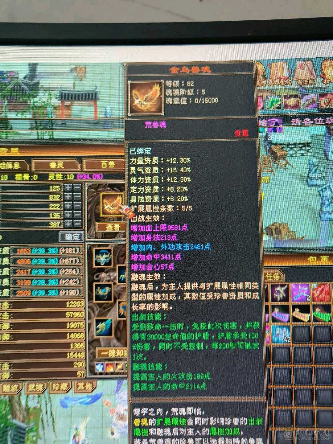 出号，带51级内功兽灵，三阶神兽，，