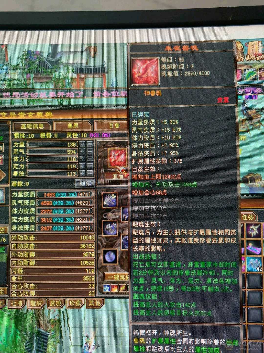 出号，带51级内功兽灵，三阶神兽，，
