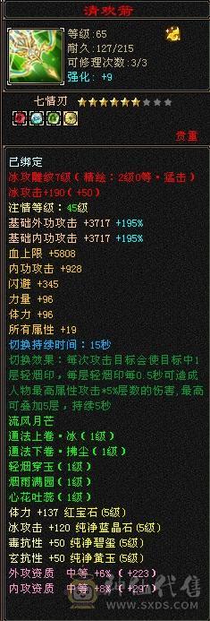 四抗峨眉。命中闪避满5属性带6，18颗6级石头。