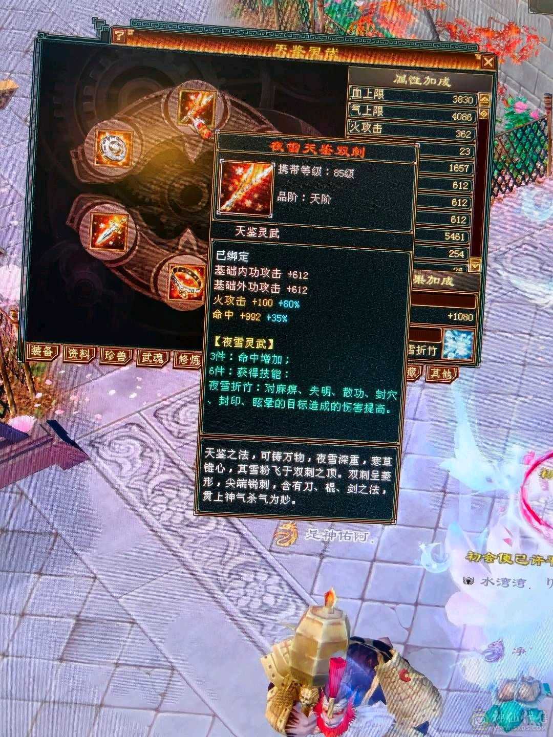 三修逍遥火，毒，冰，总属8074，主属性6008，副属2066，带全部一起出