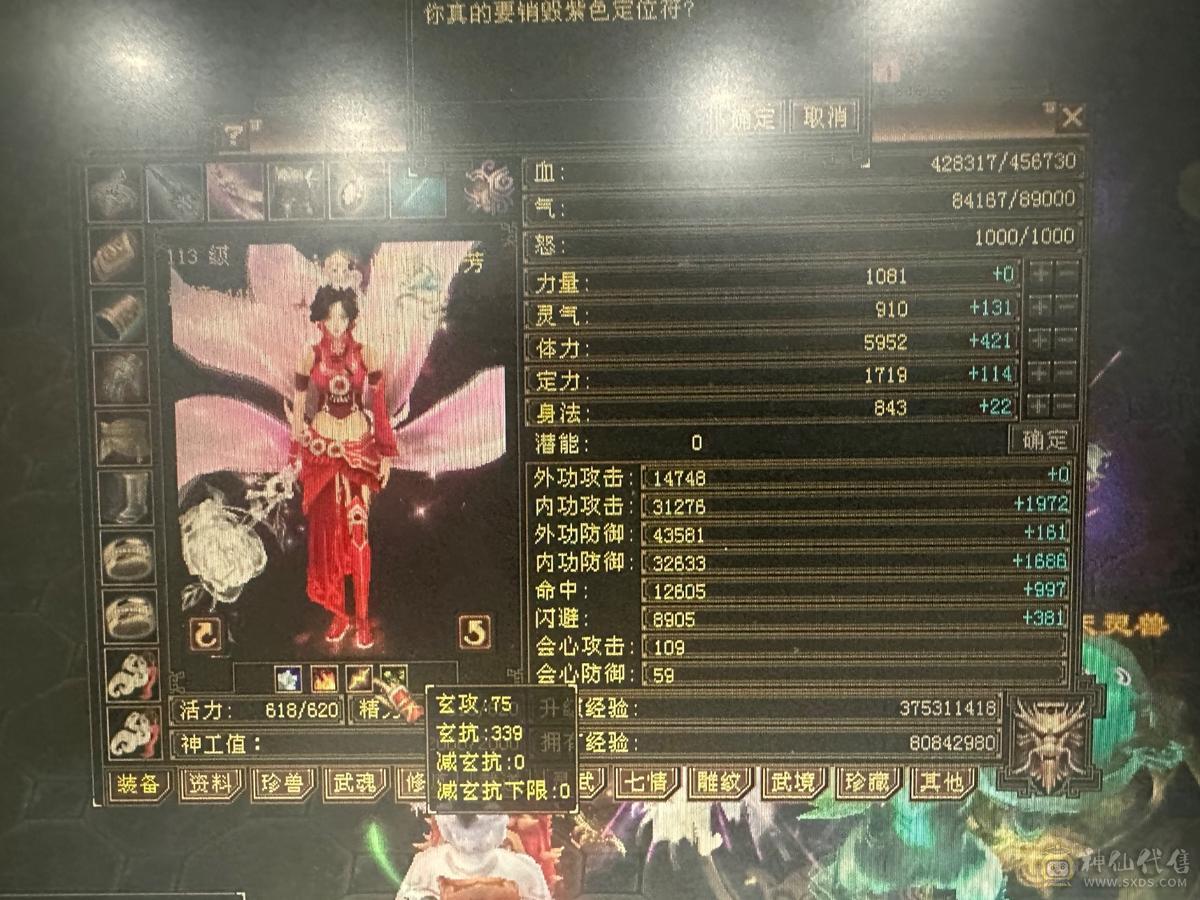 永久红熊王红仙侣紫仙侣七件时装专属客服，45W万血换个附体差不多能50W血