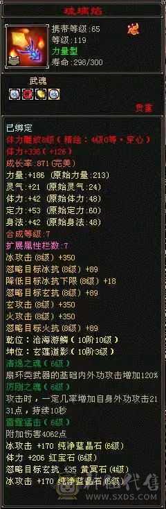 四修三减600会心外攻六级天山，打人万属伤，老雕8新雕5，乌骓，成品高净化神佑肉墙体力bb全带