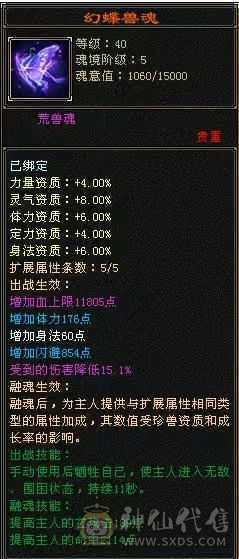 四修三减600会心外攻六级天山，打人万属伤，老雕8新雕5，乌骓，成品高净化神佑肉墙体力bb全带