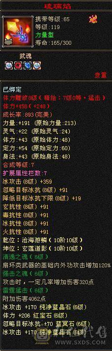 晚晚推荐：老雕9-10  新雕文及纹刻全7 心络124级  面板吃了百2药和一颗5级精华