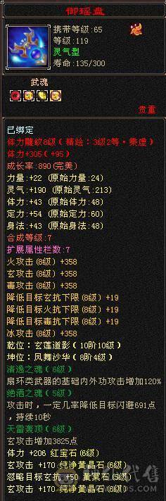 【邀月推荐】60W血四修大天龙，伤害很炸，命中超高5万，状态栏看得到，一套5级12颗冰抗一套毒抗，属性替换仓库05能到6200，极品锁甲05，马上5神